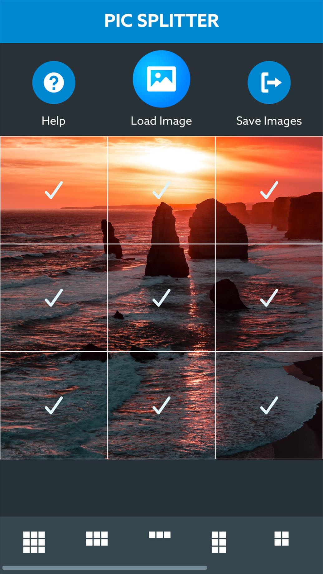 Divide photos into a grid for Instagram